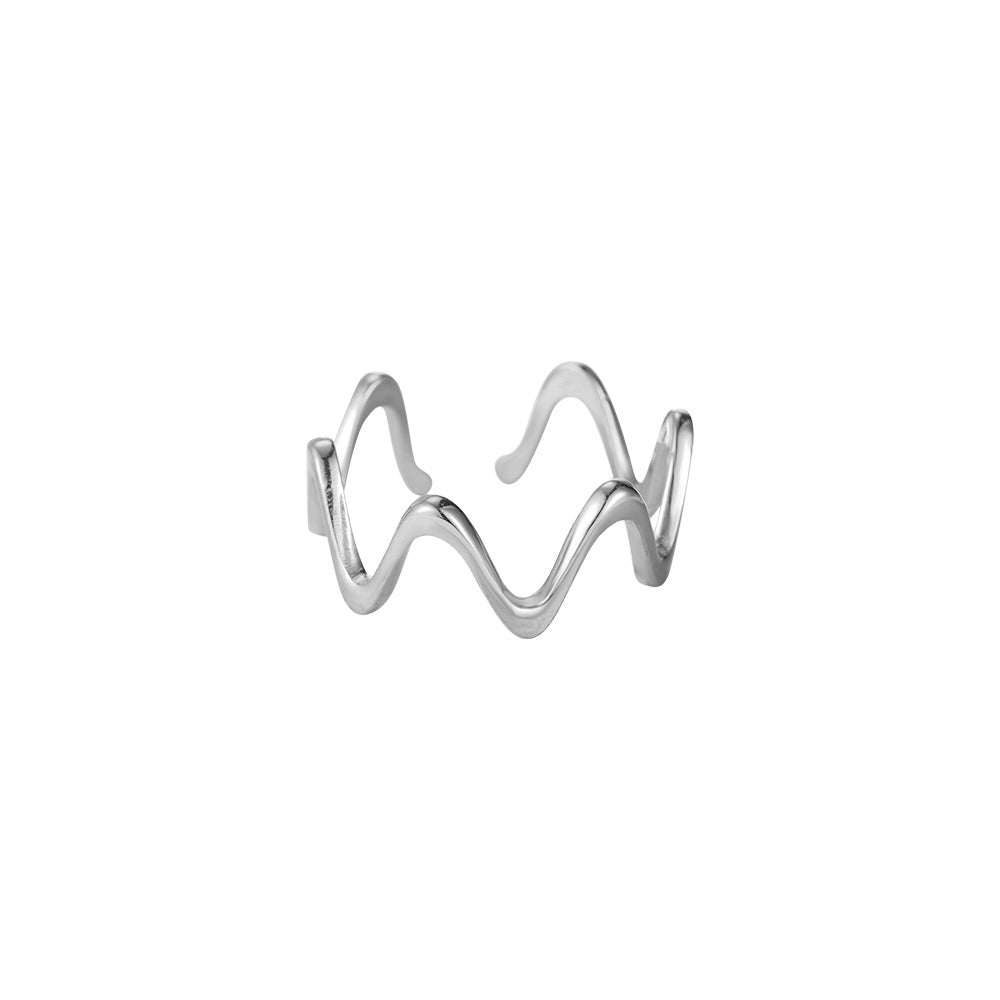 Ring Wavy silber