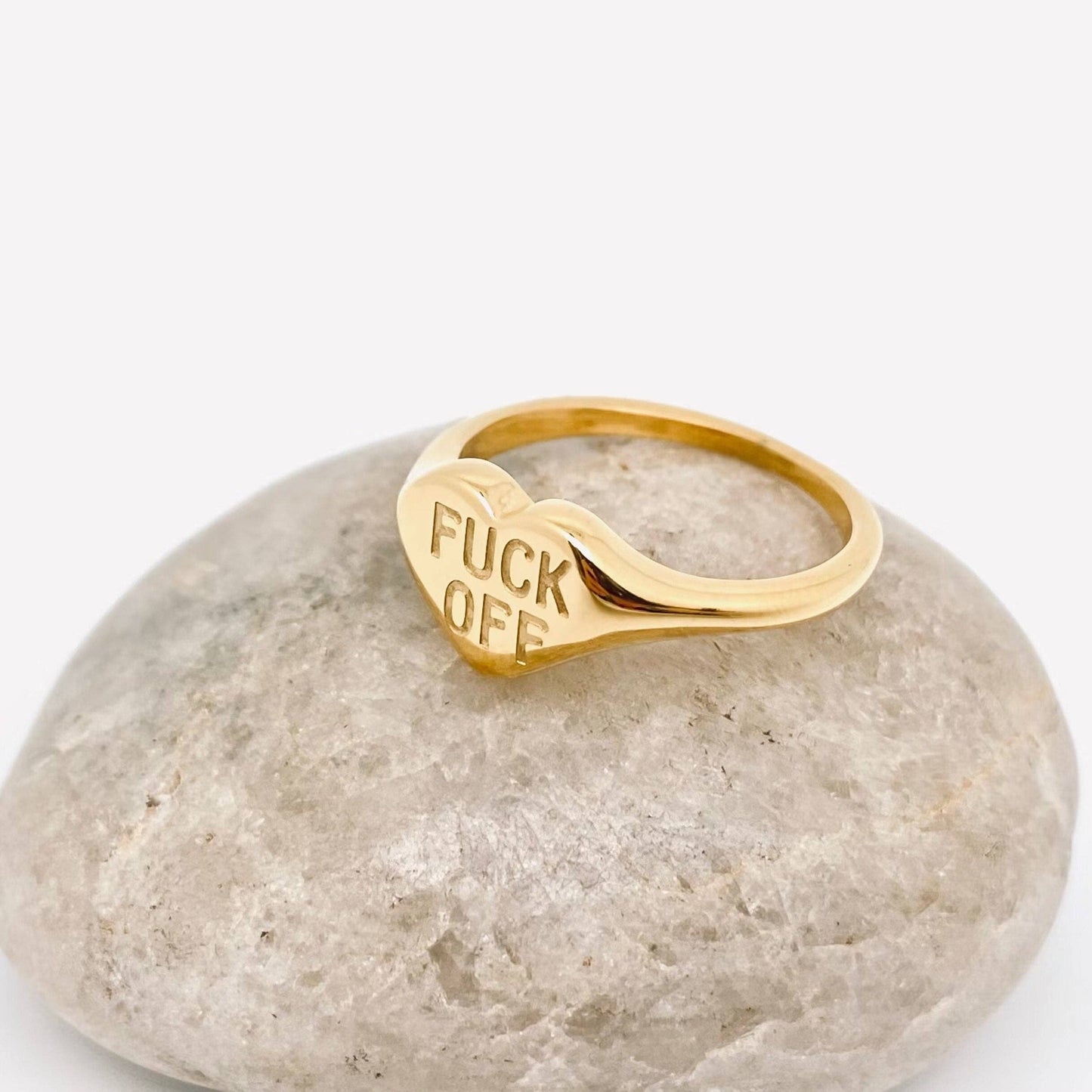 Herzförmiger Ring „Fuck Off“ 