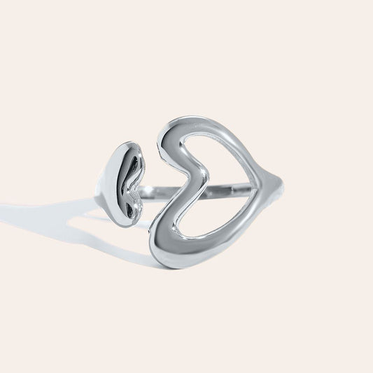 Ring Zwei Herzen | silber