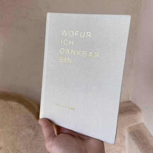 Dankbarkeitstagebuch "Wofür ich dankbar bin" sandfarben